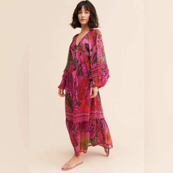 FARM Rio Pink and Green Maxi Dress - Picture 1 of 13
